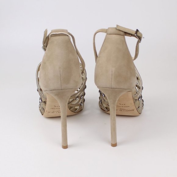 NEW JIMMY CHOO Crystal Caged Heeled - Glam Sandals for Wedding & Events - Picture 11 of 16